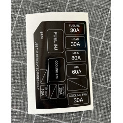 Mazda engine fuse box label