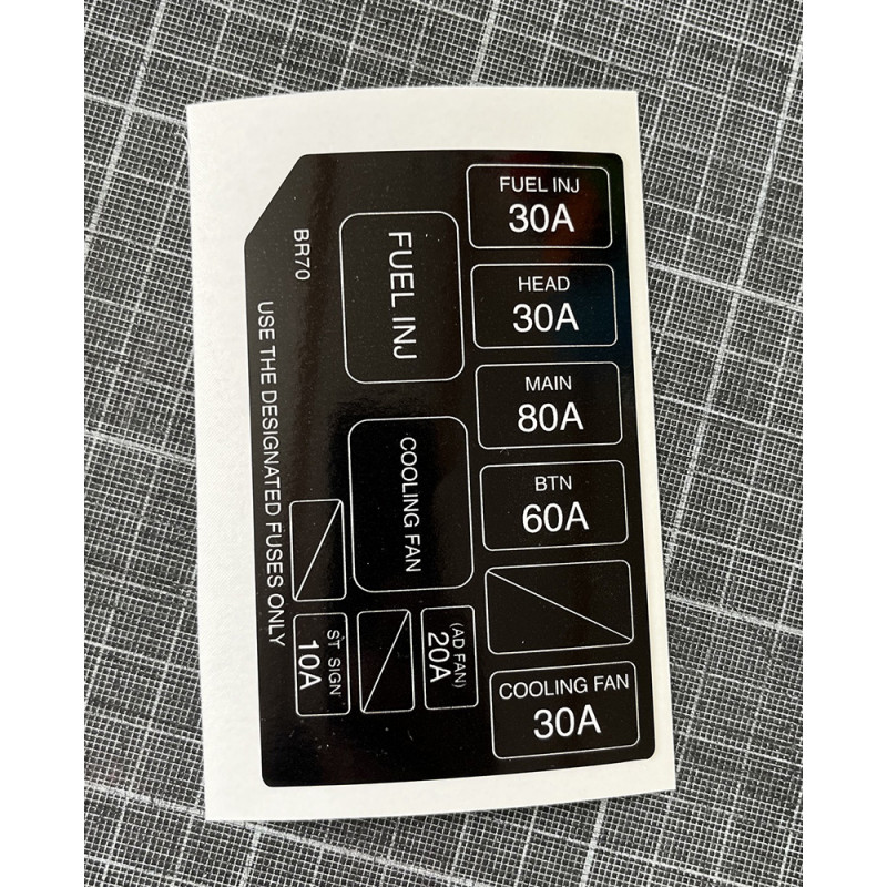 Mazda engine fuse box label