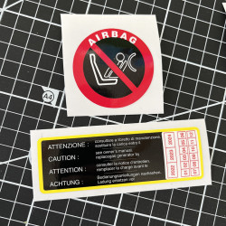 Stickers Airbag et SRS System Maintenance