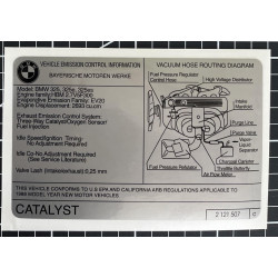 Étiquette de contrôle des émissions d'échappement pour BMW E30 - 2121507C
