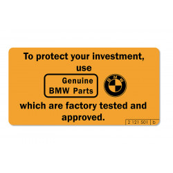 Sticker "Genuine BMW Parts"...