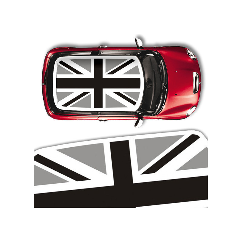 Sticker toit Union Jack noir et gris