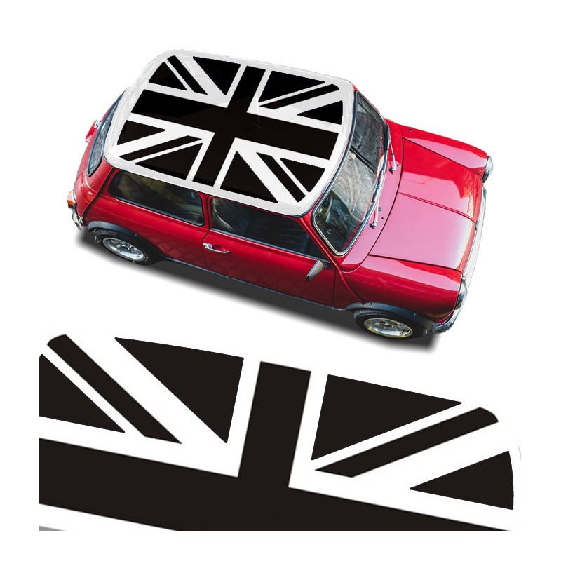 Sticker toit Union Jack monochrome Austin mini