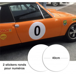 2 Stickers ronds blanc pour numéro