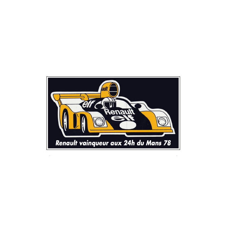 Renault 78 Winner Le Mans 24 hours sticker in French