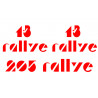 Peugeot 205 Rallye Stickers
