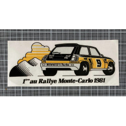 Sticker Renault 1er au rallye Monte-Carlo 1981