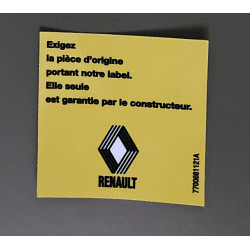 Etiquette RENAULT "Exigez la pièce d'origine"