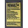 RENAULT coolant replacement decal