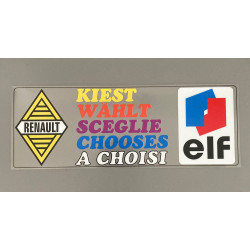 Sticker RENAULT chooses ELF rear window