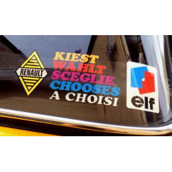 Sticker RENAULT chooses ELF rear window