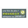 Peugeot SAFARI 67 winner sticker