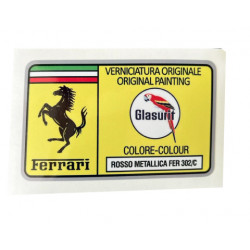 Original painting colour label - Ferrari - Glasurit