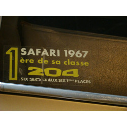 Peugeot 204 first at SAFARI 67 sticker