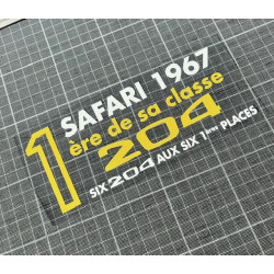 Peugeot 204 first at SAFARI 67 sticker