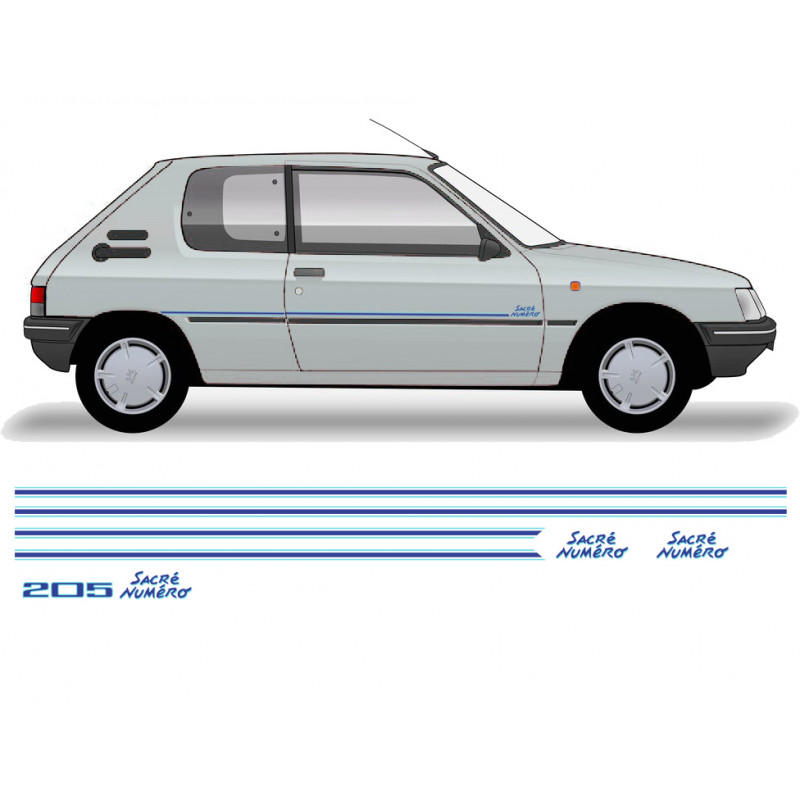 Kit stickers Peugeot 205 sacré numéro