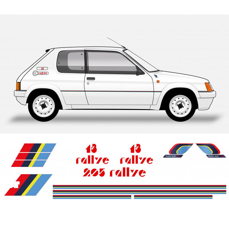 Kit stickers for Peugeot 205 Rallye